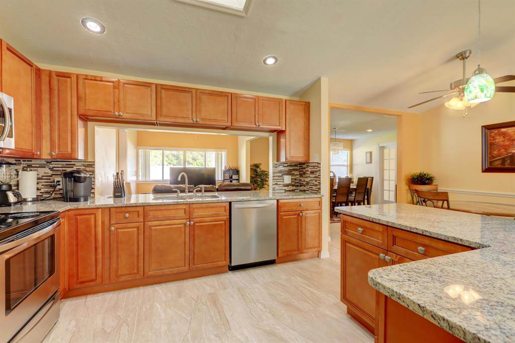 The kitchen at Cayuga Sober Living House in Port St. Lucie Florida