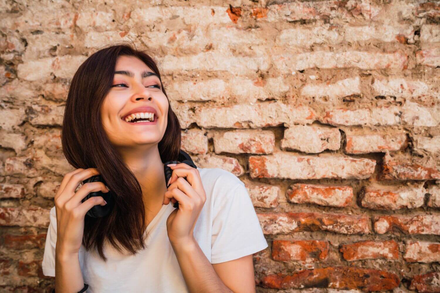 A woman in Sober Living laughing