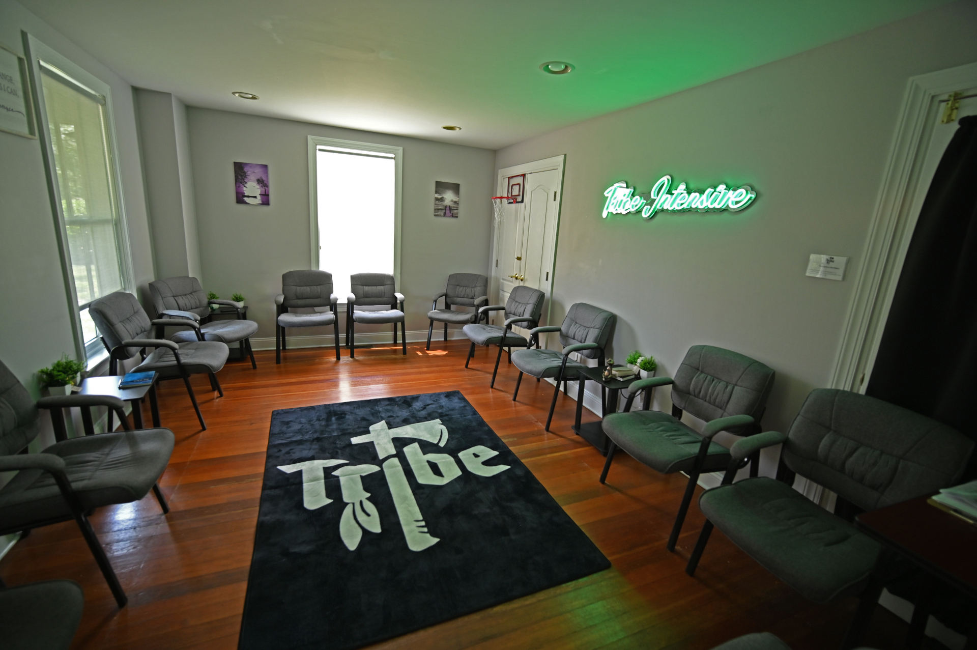 Group Meeting Room at Cayuga Sober Living House